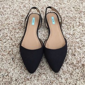 Black sling back flats
