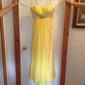 Yellow Blush Prom long dress