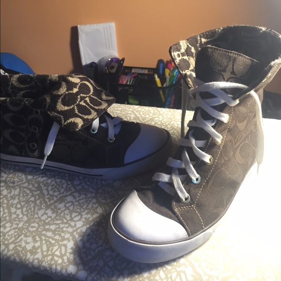 Coach high top/half fold sneakers