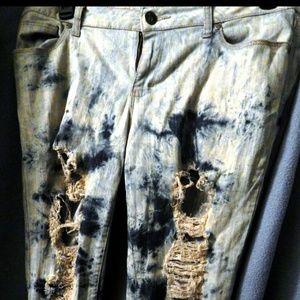 Distressed Acid Wash Jeans
