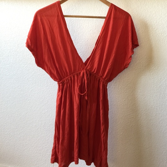 red/orange empire waist top - Picture 1 of 1