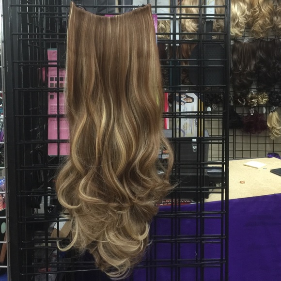Synthetic clip in hair extensions