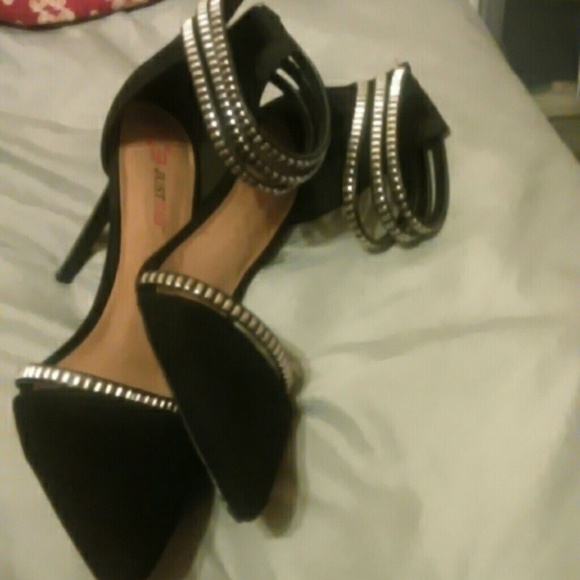 Point toe embellished heels