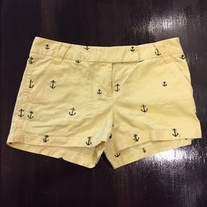 JCrew Yellow Anchor Chino shorts size 6