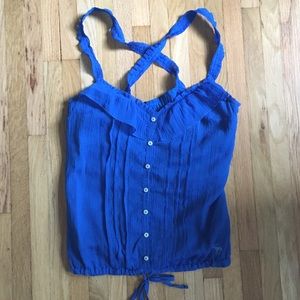 Abercrombie blue chiffon tank top