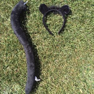 Cat tail with clip and ears