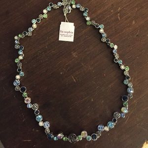 Blue, green and silver necklace