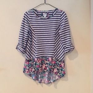 Postcard by Anthro Striped and Floral Top