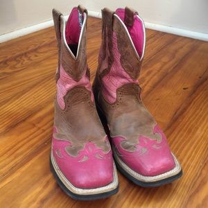 Ariat FatBaby Pink and Brown Boots