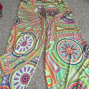 Bright colored palazzo pants