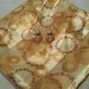 Neck scarf and matching earrings