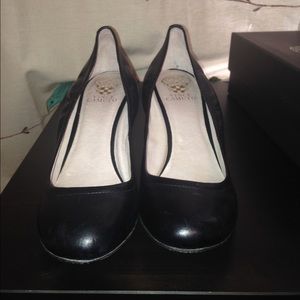 Vincent Camuto black wedges. Worn once.