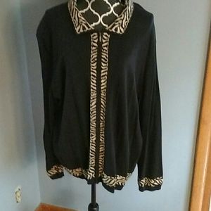 Black and animal design sweater