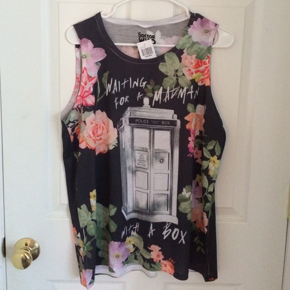 Doctor Who Madman with a Box floral Tank Top