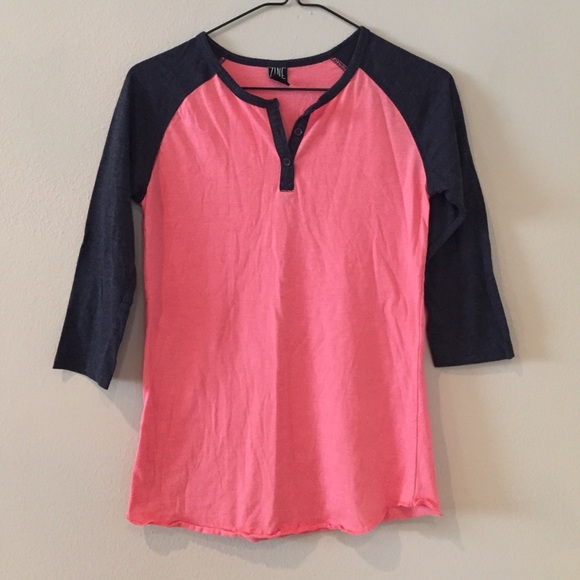 Zine Coral and Dark Grey Top