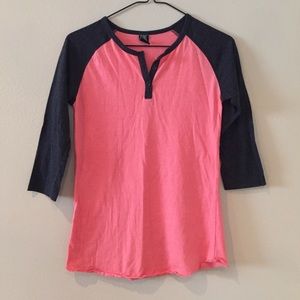 Zine Coral and Dark Grey Top