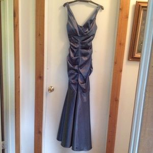 Xscape mermaid style dark gray dress