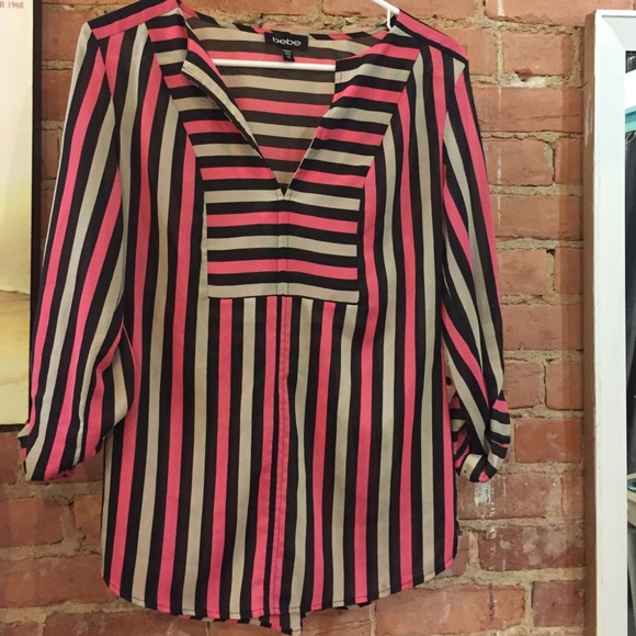 Bebe Stripes Dress Top