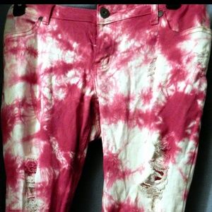 Distressed  Tie-Dye Jeans