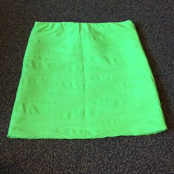 Lime green body-con skirt