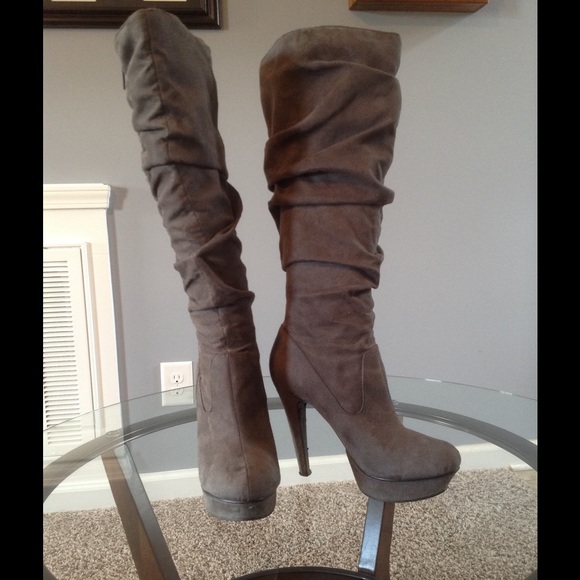 Michael Antonio Shoes - Michael Antonio Gray Slouch Boots