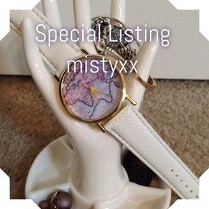 World map watch in white