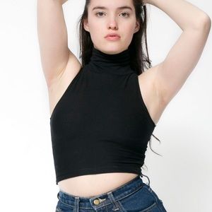 American Apparel Sleeveless Turtleneck Crop Top