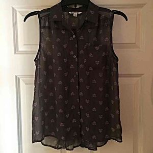 Sheer sleeveless top
