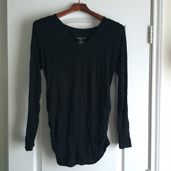 Black roughed long sleeve tunic shirt maternity