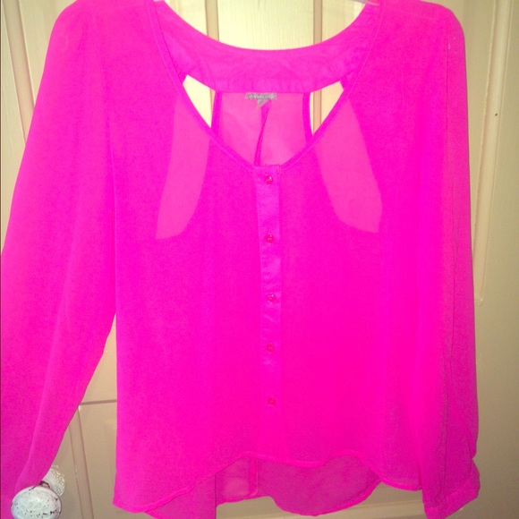 Hot pink open back top!
