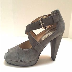 Michael Kors Gray Suede Strappy Heels Sz. 6.5
