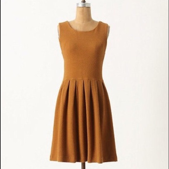 Anthropologie Ganni Noon and Night Gold dress sz S