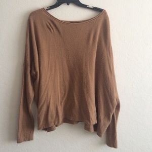 Camel oversized long sleeve top