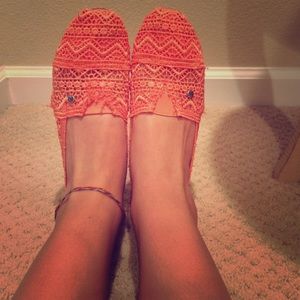 peach Lacey slip on shoes