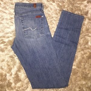 7 for all Mankind Skinny Jeans Light Wash Sz 27