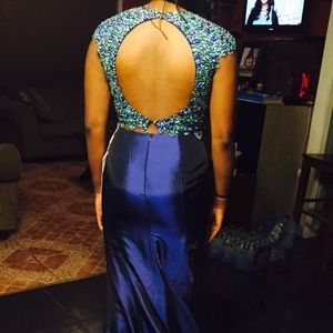 blue and green prom dress size 10