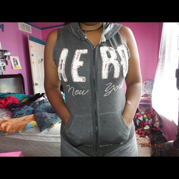 Aeropostale  hoodie vest (read description )