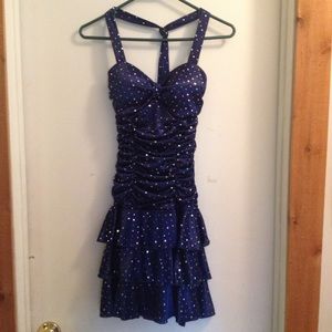 Sparkly, dark blue dress