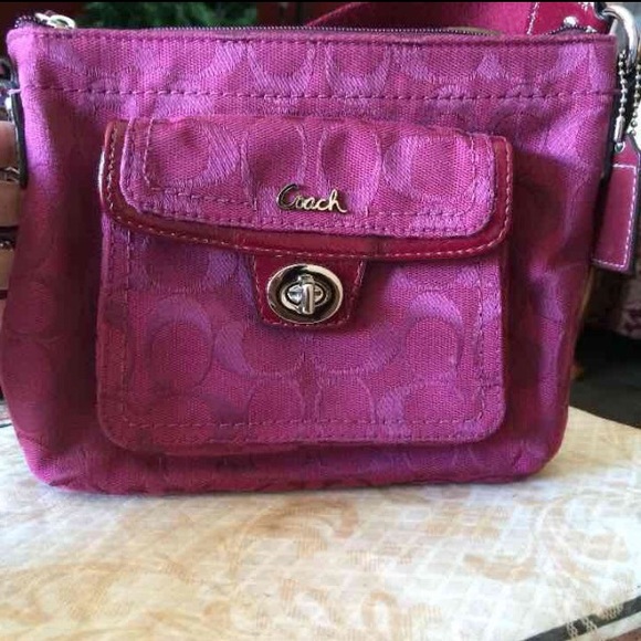 Coach Burgundy Canvas Crossbody - Picture 2 of 4