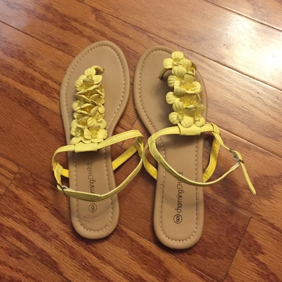 Yellow flower sandals