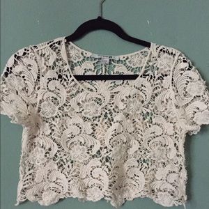 Crochet lace crop top