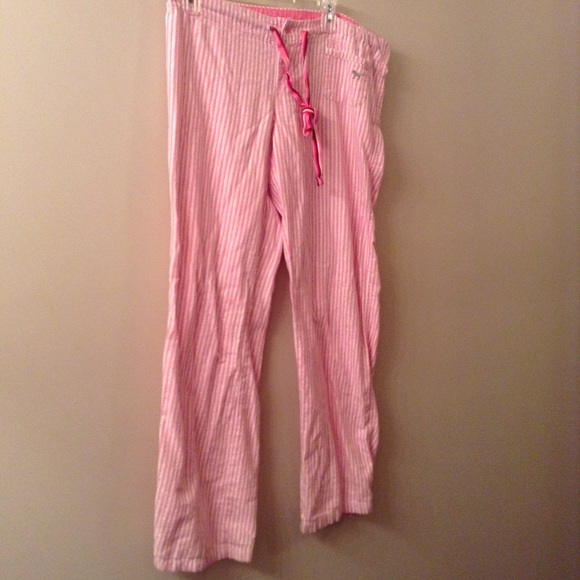 Pink Victoria Secret pink white stripe pajama pant