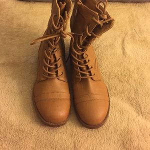 Light brown combat boots