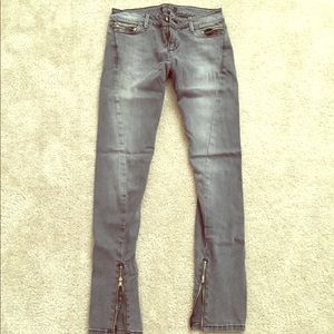 Guess Grey skinny Moto Jeans with jipper