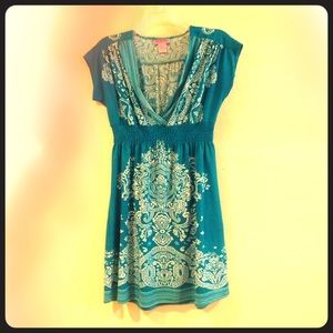 Blue patterned dress