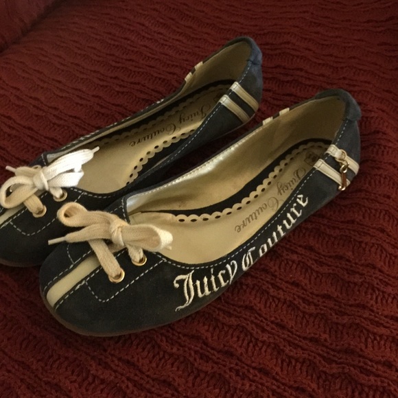Juicy Couture suede ballerina lace-up flats