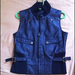 Black Faux leather Vest