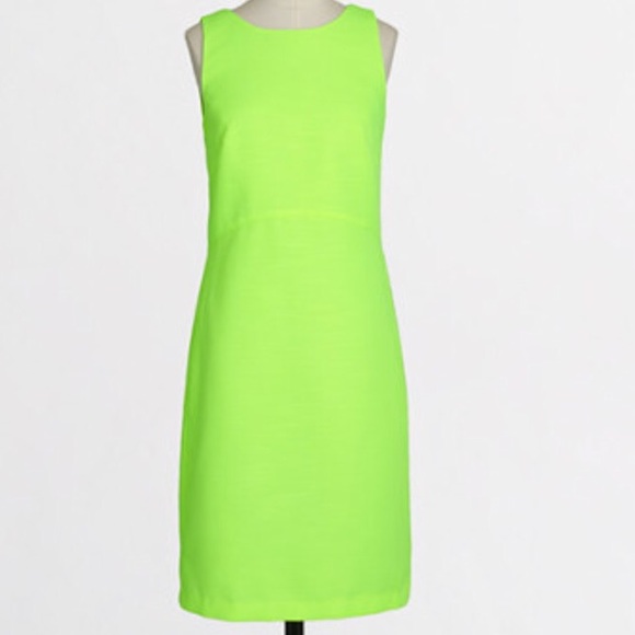 J.Crew peakaboo shift dress - neon kiwi