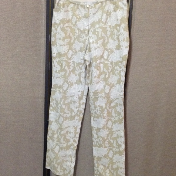 Escada lamb leather pants animal print