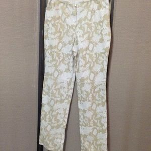 Escada lamb leather pants animal print